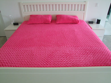 25% OFF- Fuchsia Pink ROSE CUDDLE MINKY - Fitted Sheet- Crib, Twin, Double, Queen Sheet-  Rose Swirl Minky - Choose Your Color