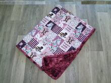 Adorable Cowgirl Digital Cuddle Rosewater Minky Blanket with Ruffles