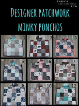 Designer Patchwork MINKY Poncho- 12 Adorable Options - Woodland Poncho
