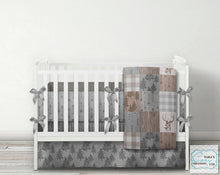 Dark Red Gray Moose Bear Woodgrain DESIGNER Nursery Crib Set- YOU CHOOSE WHICH ITEMS- Blanket, Skirt, Sheet, Bumpers and Changing pad cover