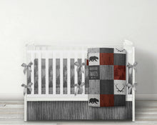 Gray Beige Rustic Buck  DESIGNER Nursery Crib Set- YOU CHOOSE WHICH ITEMS- Blanket, Skirt, Sheet, Bumpers and Changing pad cover