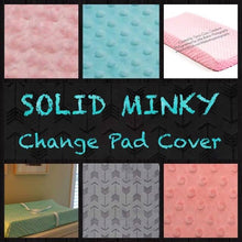 "Solid Minky" Changing Pad Cover- Dimple, Embossed, Rose Minky