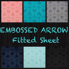 EMBOSSED ARROW MINKY - Fitted Sheet- Crib, Twin, Double, Queen Sheet- Choose Your Color