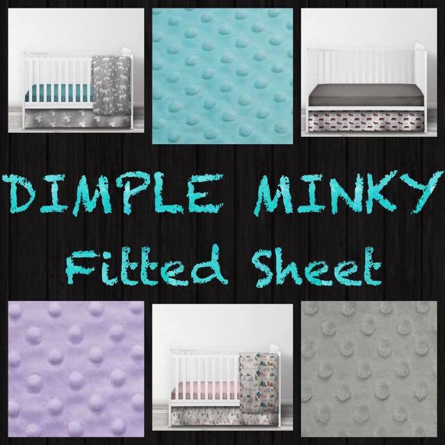 DIMPLE MINKY - Fitted Sheet- Crib, Twin, Double, Queen Sheet - Choose Your Color