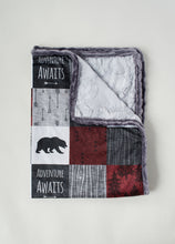Brown Green Adventure Patchwork Minky Blanket - You Choose the Colors!