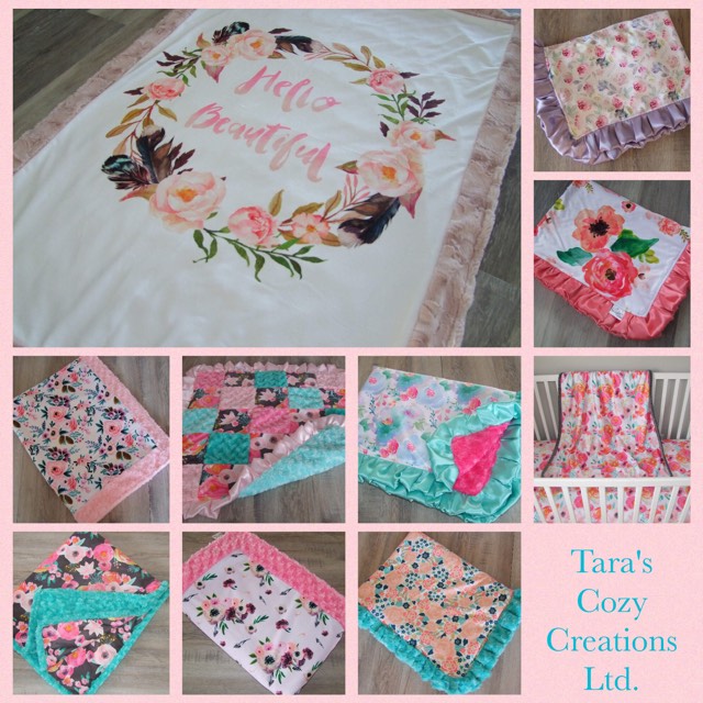 Floral CUSTOM DESIGNER - Panel Minky Blanket