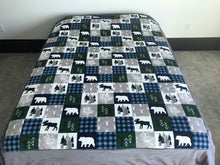 Cabin Patchwork Panel Minky Blanket- Baby to Twin Size available