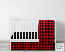 Buffalo Plaid Woodland Nursery Crib Set- YOU CHOOSE WHICH ITEMS- Blanket, Skirt, Sheet, Bumpers and Changing pad cover
