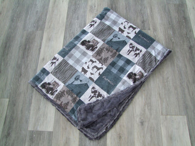 Patchwork Mink Blanket- Panel Minky Blanket- You Choose the Colors