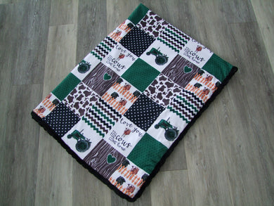 Patchwork Mink Blanket- Panel Minky Blanket- You Choose the Colors