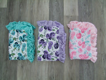 Floral Cuddle Minky Blankets- You choose size and trim