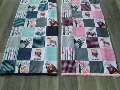 Little Critters  - Patchwork - Designer Minky Blanket - You Choose the Colors!