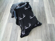 Antler  "Woodland Collection" Print- Car Seat Canopy Blanket-