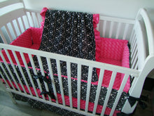 Damask Fucshia Pink Nursery Crib Set- YOU CHOOSE WHICH ITEMS- Blanket, Skirt, Sheet, Bumpers and Changing pad cover