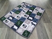 Cabin Patchwork Panel Minky Blanket- Baby to Twin Size available