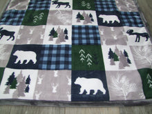 Cabin Patchwork Panel Minky Blanket- Baby to KING Size available