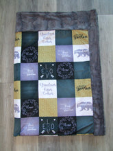 Gramma Grampa Patchwork Designer - Minky Blanket