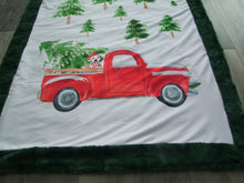 Christmas tree Red Truck Designer Minky Blanket