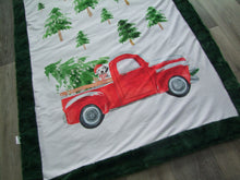 Christmas tree Red Truck Designer Minky Blanket