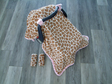 Giraffe Minky Car Seat Canopy Blanket - Car Seat Canopy Blanket-