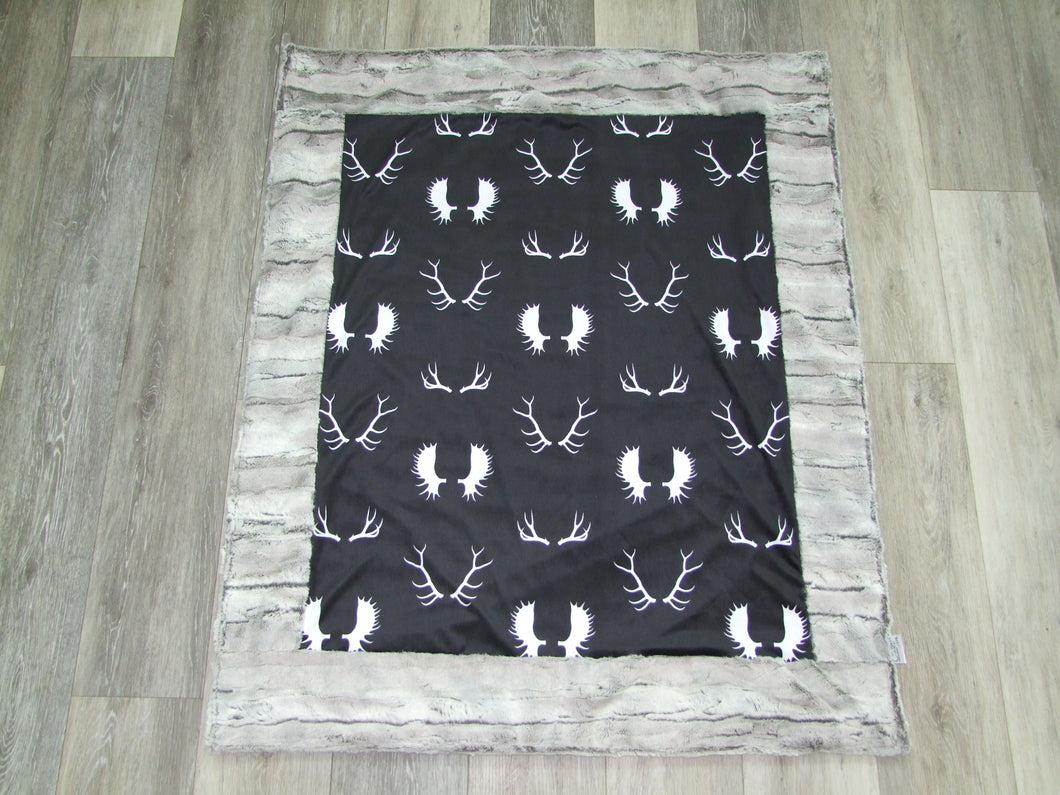 Antler Minky Blanket-  Baby Size up to Twin Size