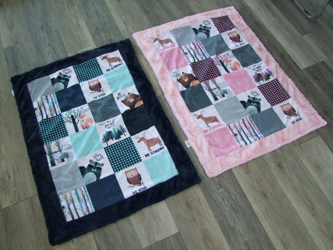 Little Critters Designer Patchwork - Panel Minky Blanket-