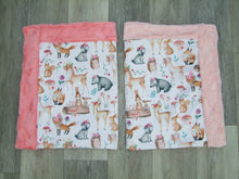 Sweet Darlings - Woodland Creature Minky Blanket - Panel Style Blanket- Baby up to Twin Size