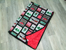 Christmas Patchwork Panel Minky Blanket-  Couch Throw Sizes Available