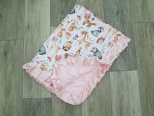 Sweet Darlings - Woodland Creature Minky Blanket - Panel Style Blanket- Baby up to Twin Size