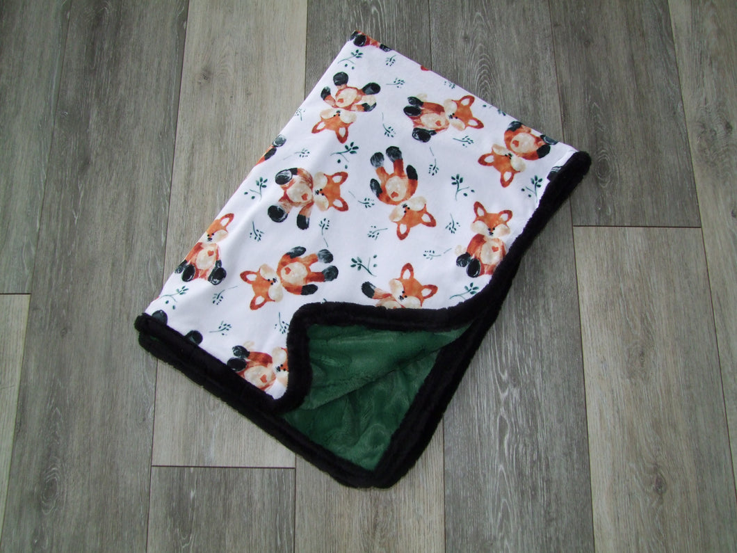 Foxxy Digital Minky -  Woodland Minky Blanket - Panel Style Blanket- Baby up to Twin Size