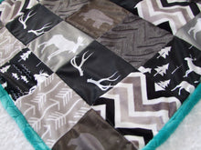 "Woodland Collection" Print- Block Style Canopy- Car Seat Canopy Blanket-