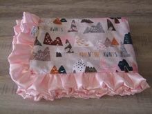 Dream Catcher Patchwork - Designer Minky Blanket - Pink Mint and Satin Ruffles