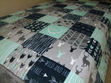 Designer Deer Woodgrain Woodland Minky Blanket