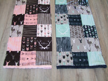 DESIGNER Deer and Woodgrain Minky Canopy Blanket- Car Seat Canopy Blanket- Choose from 11 Color Combos