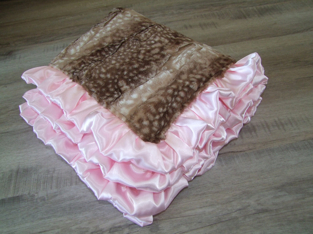 Fawn Blanket - You Choose the Trim - Back Color and Size