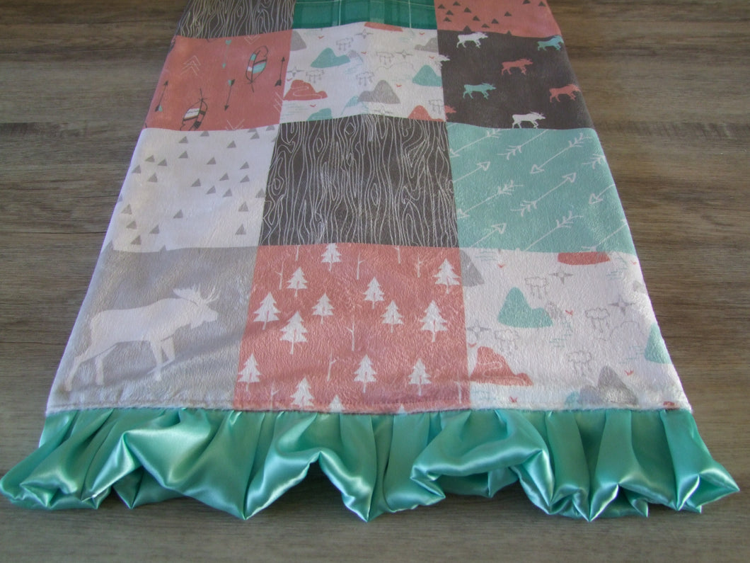 Woodland Panel Style Minky Blanket- 