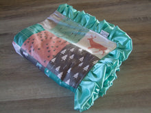 Coral Woodland Panel Style Minky Blanket- "Woodland Collection"  Minky - Woodland Blanket- Baby Size up to Twin Size