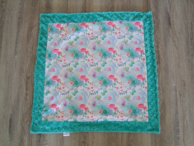 Indy Bloom Blue DESIGNER Minky Blanket