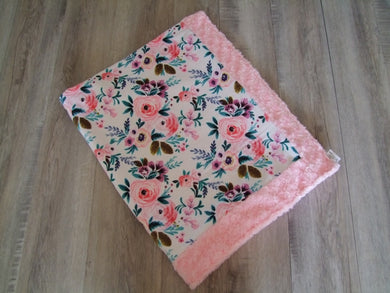 Designer Victoria Floral Minky Blanket