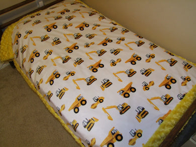 Designer Construction Minky Blanket