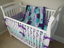 Pink Teal Aqua Nursery Crib Set- YOU CHOOSE WHICH ITEMS- Blanket, Skirt, Sheet, Bumpers and Changing pad cover
