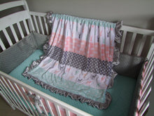 DESIGNER CRIB SET-  Blanket, Skirt, Sheet, Bumpers and Changing pad cover