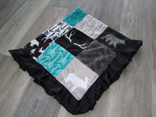 Ruffle Minky "Woodland Collection"  BLOCK Style Minky Blanket