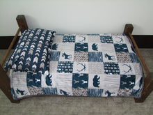Woodland Patchwork Designer Blankets - Green Brown Bear Moose Adventure - You Choose the Colors!