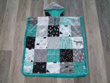 Woodland Patchwork Minky Car Seat Poncho -"Woodland Collection" Minky-  Baby to Adult Sizing