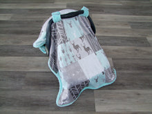 DESIGNER Deer and Woodgrain Minky Canopy Blanket- Car Seat Canopy Blanket- Choose from 12 Color Combos