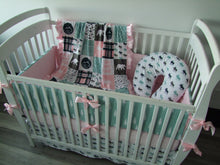 Happy Camper PINK DESIGNER Nursery Crib Set- YOU CHOOSE WHICH ITEMS- Blanket, Skirt, Sheet, Bumpers and Changing pad cover