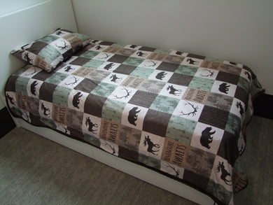 Designer Blankets - Deer Woodgrain - You Choose the Colors!