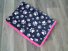 Paw Print Panel Style Minky Blanket- Minky Blanket - Baby Size up to Twin Size