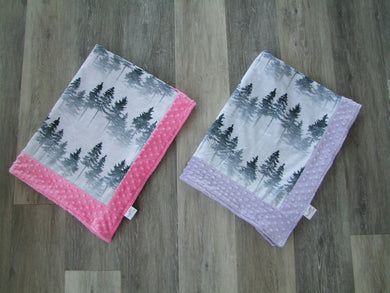 Designer Forest Mist  Minky Blanket